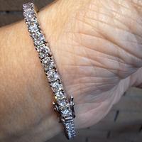 Bracciale tennis placcato oro kt.18 con Moissanite
