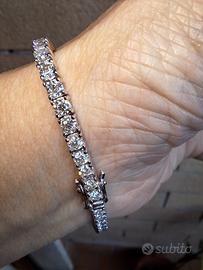 Bracciale tennis placcato oro kt.18 con Moissanite