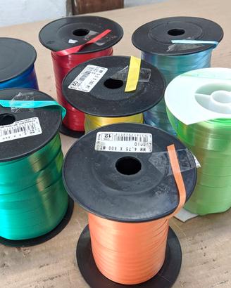 7 Rotoli di nastri liscio colori assortiti bobine