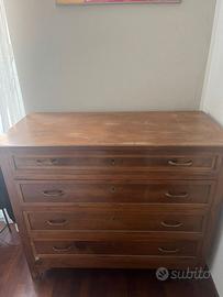 cassettiera antica in legno