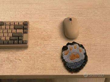 poggiapolsi trapuntato per mouse a forma di zampa
