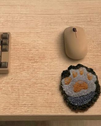 poggiapolsi trapuntato per mouse a forma di zampa