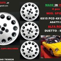 Cerchi 6jx15 4x108 et30 alfa romeo duetto spider