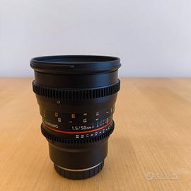 Lente SAMYANG cine 50mm T1.5 per fuji x