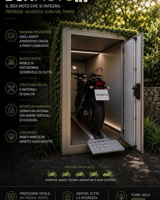 garage motocicletta con slitta