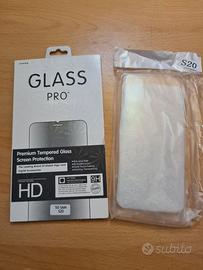 PELLICOLA VETRO TEMPERATO + COVER  PER SAMSUNG S20