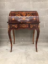 Piccola ribalta a rullo intarsiata a mano