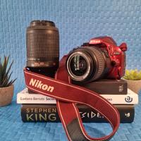 Nikon D3100 Rossa + Obiettivo 18-55 e 55-200 VR