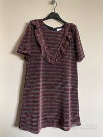 Vestito corto a righe multicolor