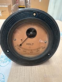 Voltmetro analogico vintage 16 cm arredo industria