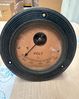 Voltmetro analogico vintage 16 cm arredo industria