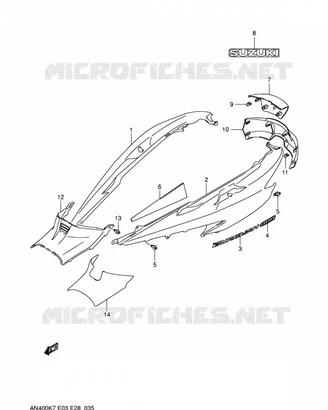 SUZUKI 47111-05H00 FIANCHETTO DESTRO BURGMAN 400 (