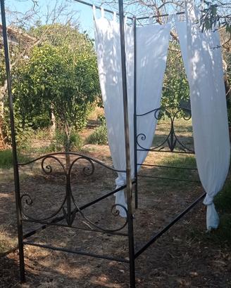 letto baldacchino singolo in ferro battuto 