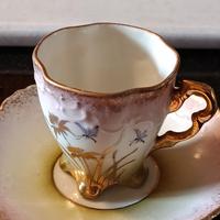 Tazzina e piattino da caffè stile liberty 