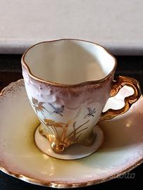 Tazzina e piattino da caffè stile liberty 