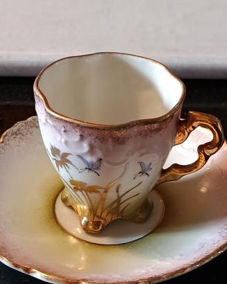 Tazzina e piattino da caffè stile liberty 