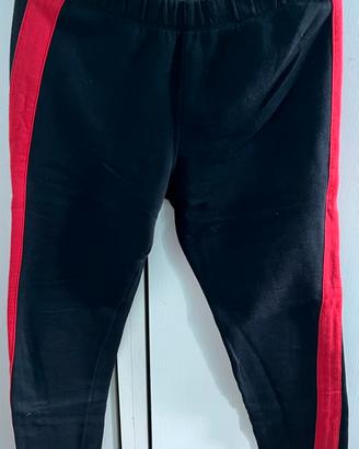 Pantaloni della tuta neri con bordo rosso