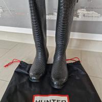 Stivali Hunter gomma donna Carnaby Boa snake tg39