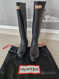 Stivali Hunter gomma donna Carnaby Boa snake tg39