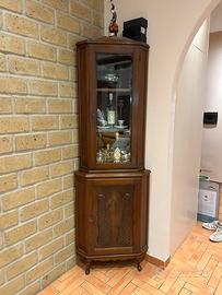 Mobile angolo vetrina in legno