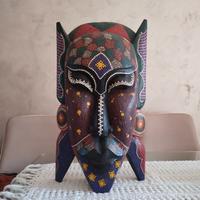 Maschera etnica africana da appendere in legno 