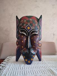 Maschera etnica africana da appendere in legno 