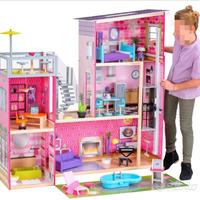 Casa delle Bambole in legno con ascensore piscina