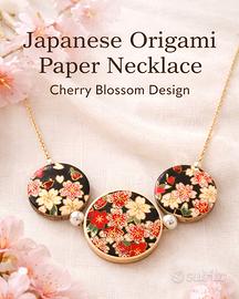 collana in decoupage carta origami giapponese 