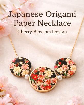 collana in decoupage carta origami giapponese 