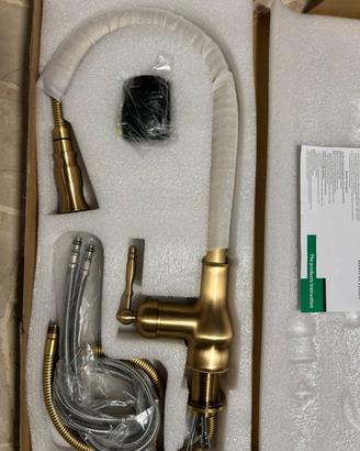 Rubinetto con doccino estraibile in ottone nuovo