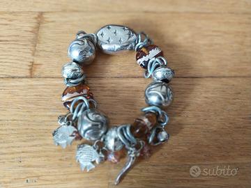 BRACCIALE METALLO E PLASTICA ARANCIONE PESCE