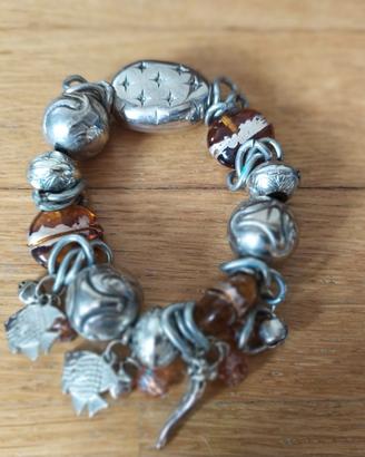 BRACCIALE METALLO E PLASTICA ARANCIONE PESCE