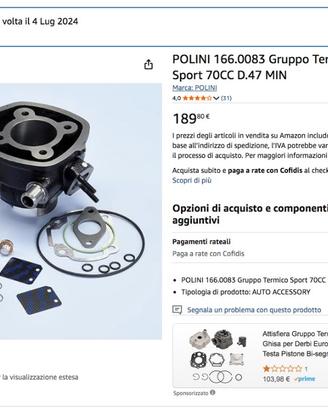 Gruppo termico Polini 70cc (Leggi descrizione)
