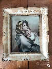 madonna con bambino con cornice luminosa 