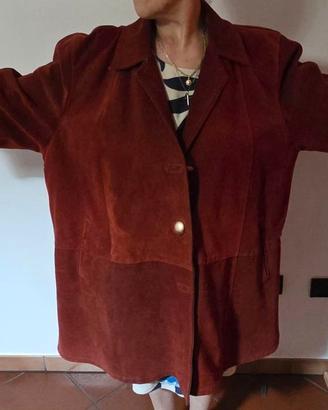 Cappotto donna in vera pelle scamosciata taglia M
