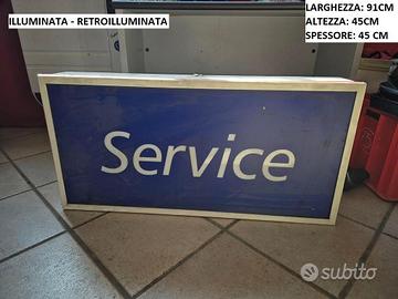 Insegna Service Luminosa Per Officina - Garage