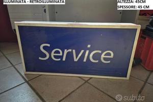 Insegna Service Luminosa Per Officina - Garage