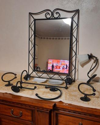 In Ferro Battuto SET corredo bagno Stile Antico 