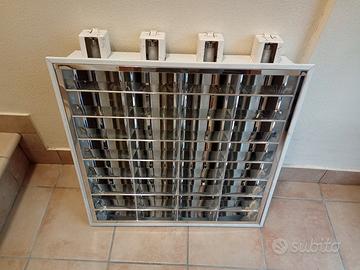 plafoniere 60x60 a incasso con neon cromate