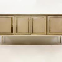 Credenza vintage '50 - vetro colorato e ottone