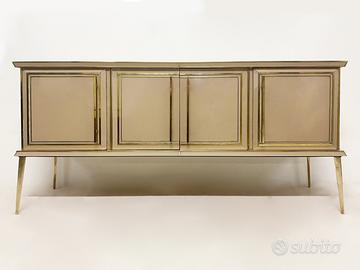 Credenza vintage '50 - vetro colorato e ottone