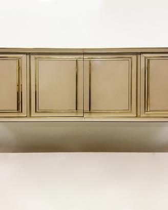 Credenza vintage '50 - vetro colorato e ottone