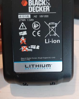 batteria litio black e decker a1518l