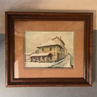 Quadro a olio con Vicolo dei Lavandai a Milano