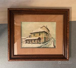 Quadro a olio con Vicolo dei Lavandai a Milano