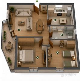 Quadrilocale con balcone Angera