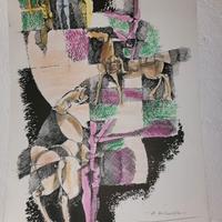 Litografia acquerellata a mano di A. Bolzonella