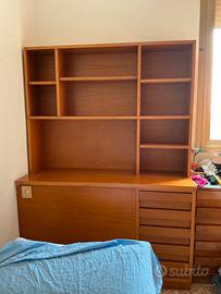 Mobile libreria contenitore in legno miele