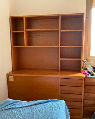 Mobile libreria contenitore in legno miele