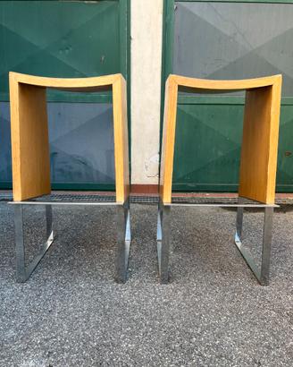 Coppia Sgabelli Metalmobil Design con Poggiapiedi